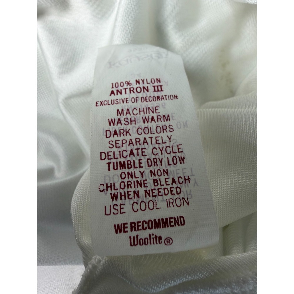 Vintage Kayser Slip Dress Women's Size 34 White Lace Nylon Dollette Balletcore - Picture 9 of 12
